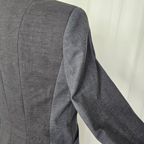 Elie Tahari snap button two-tone gray wool blazer size 8 - Picture 10 of 14